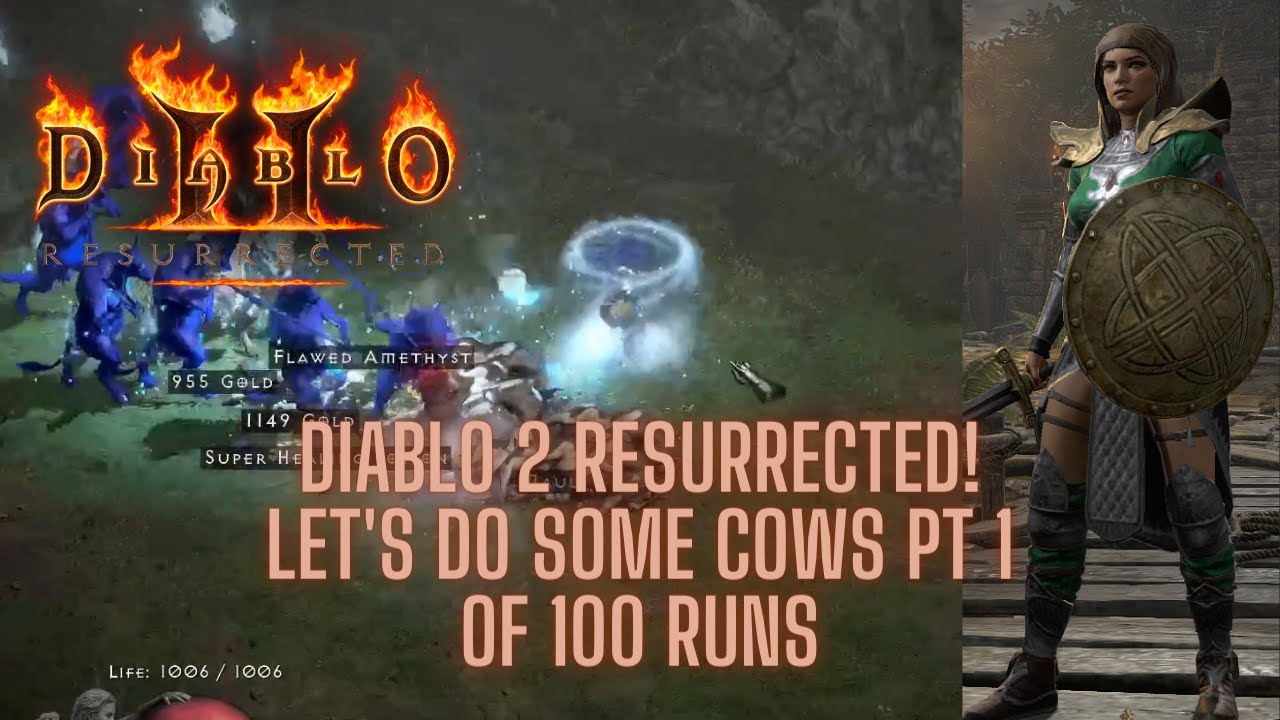 Diablo 2 Resurrected - Let's run hell cows! Part 1 of 2, 100 runs! There were just too many drops!