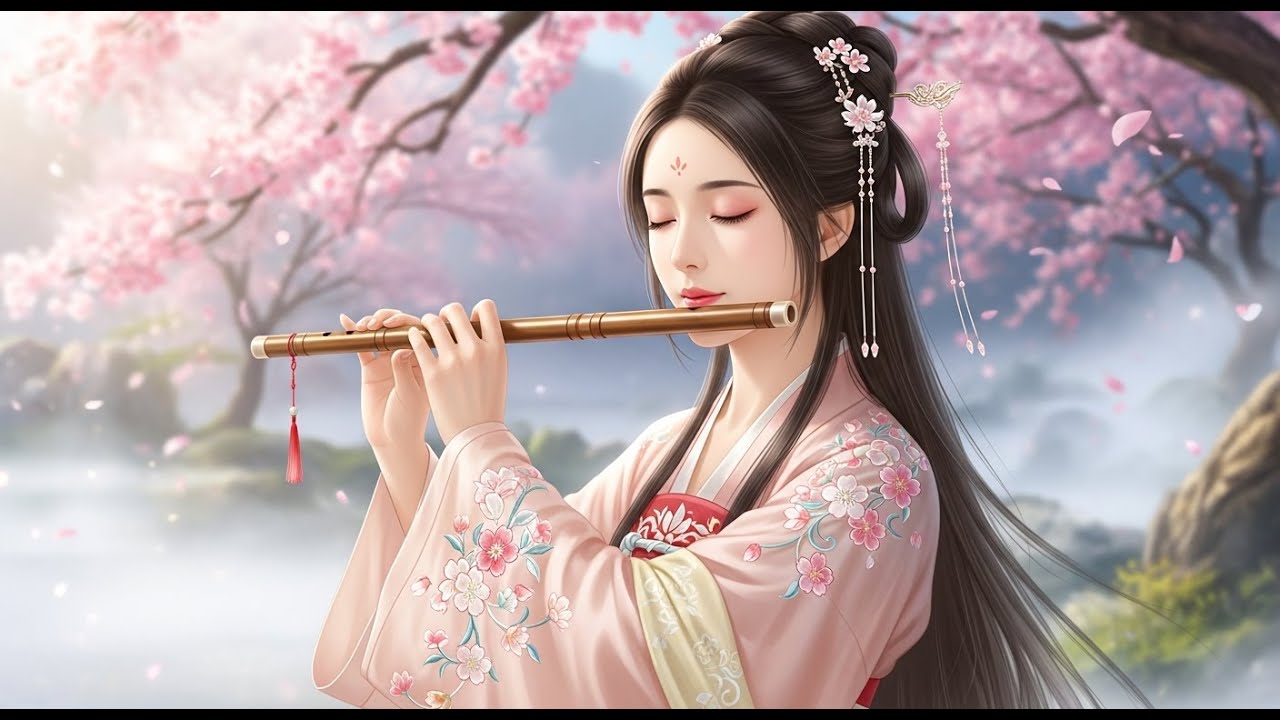 🌸Soft Chinese Instrumental Lullaby, Bamboo Flute Leads, Guzheng Support, Slow And Comforting