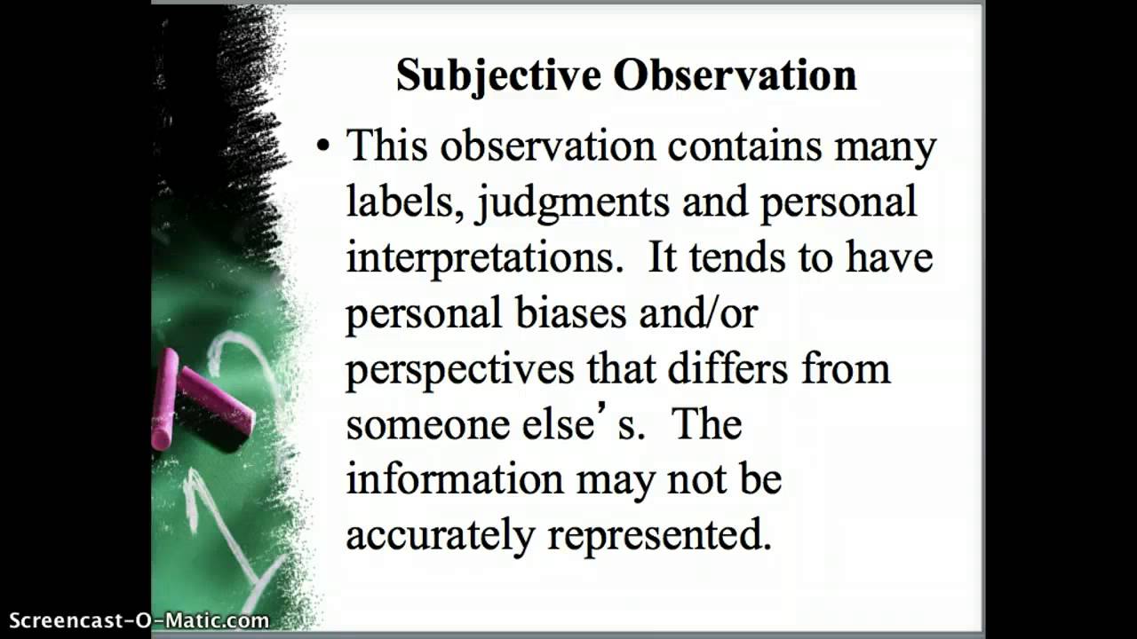 Writing Observations Part 1