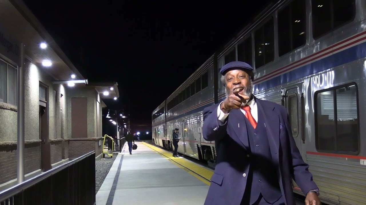 Calif. Zephyr in Ft. Morgan with visit from Mr. Darrell on 02MAR2026