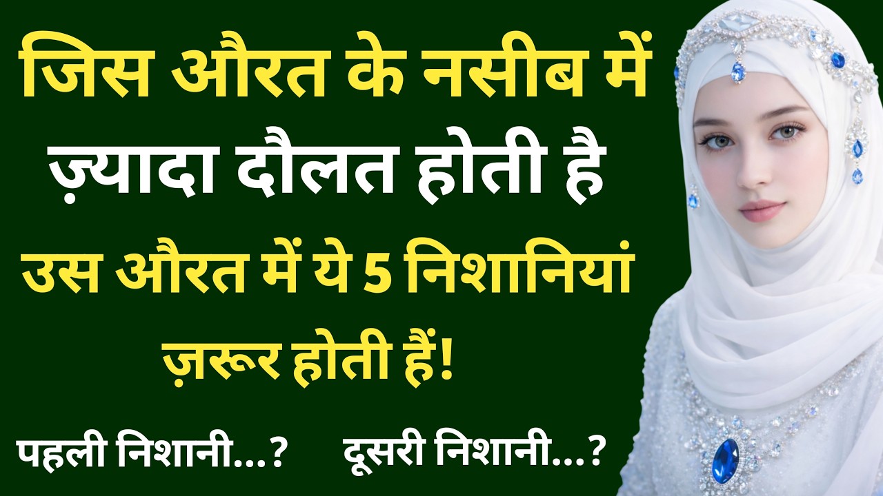जिस औरत के नसीब में  ज़्यादा दौलत हो | Doulat Wali Aurat Ki 5 Nishaniyan | Islamic Video Deen 24