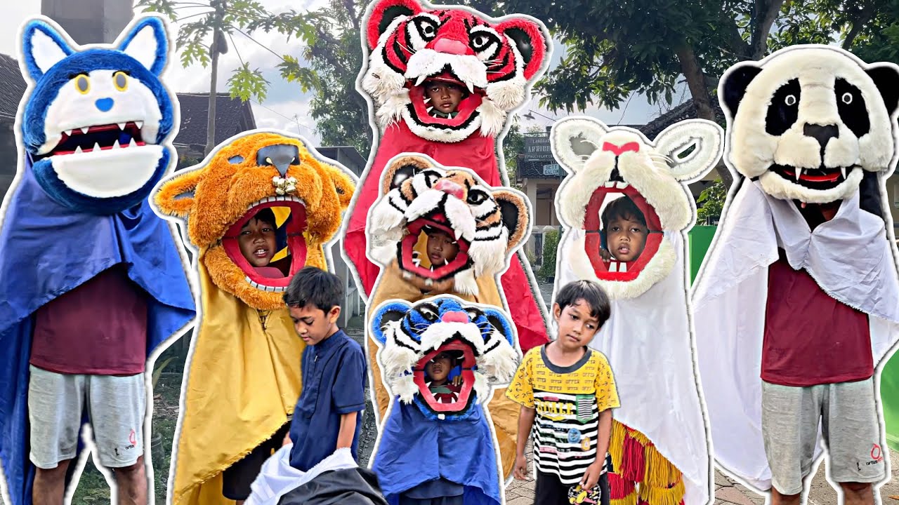 7 BARONGAN MACAN WARNA WARNI DI AJAK BOCIL BOCIL MANCING DI BELAKANG RUMAH