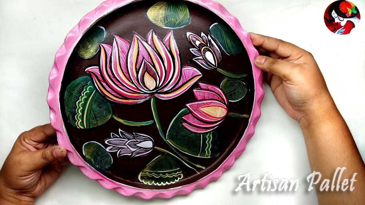 Craft Idea - Handmade home decoration item on Clay Plate/ Easy and Creative room Decor Art