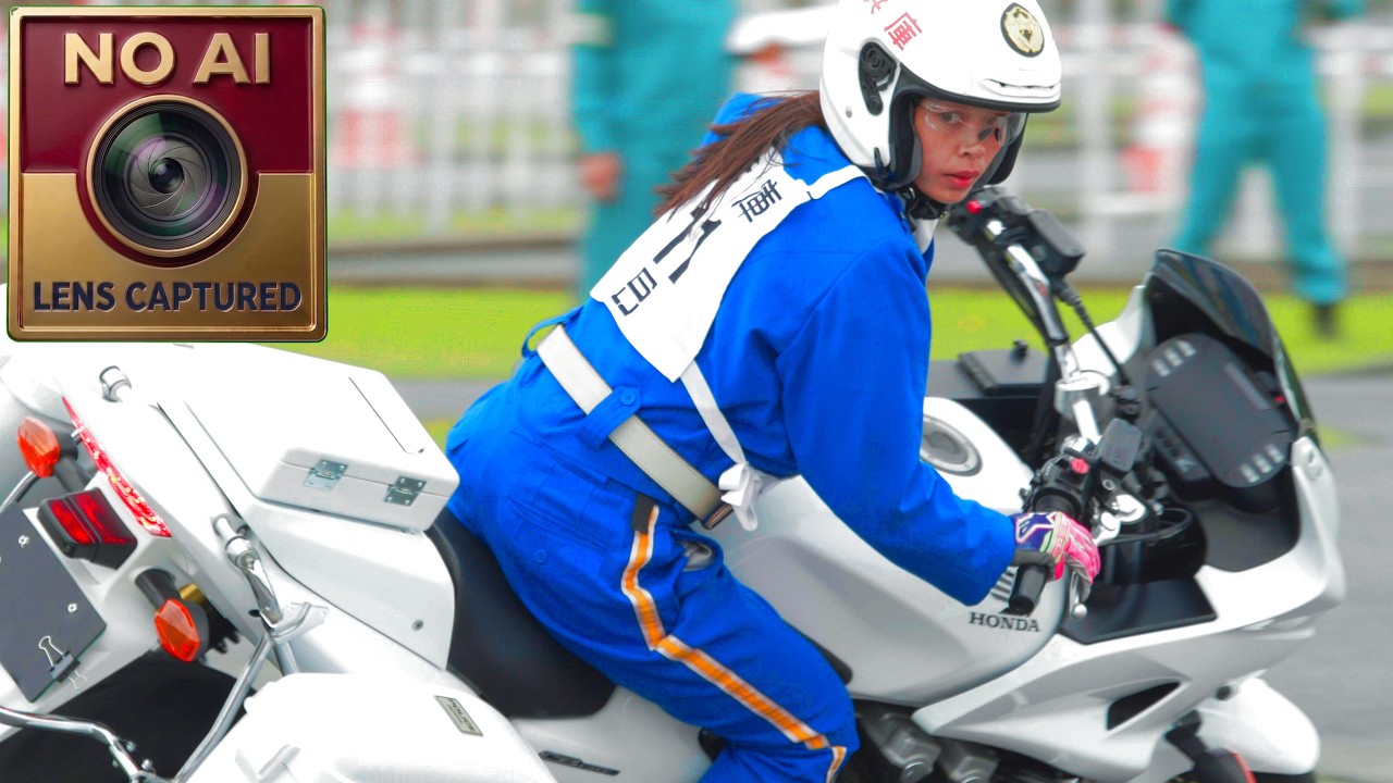 Female Motorcycle Police Champion Riding Honda CB1300P | Mastery! World's Best? | NO AI | OPTICAL 4K