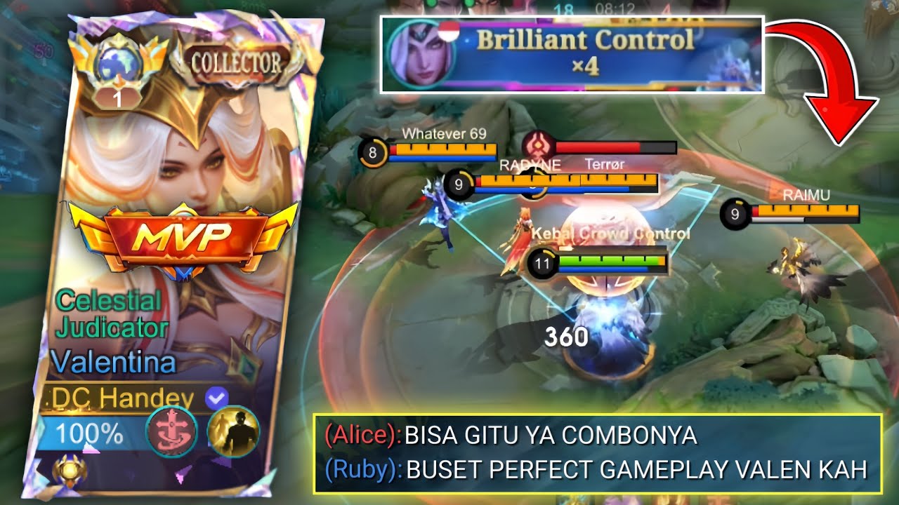 PERFECT GAMEPLAY VALENTINA HANDEY!! GINI CARA MAIN VALENTINA YANG BAIK DAN BENAR!! 3 GAME 0 DEATH 🔥