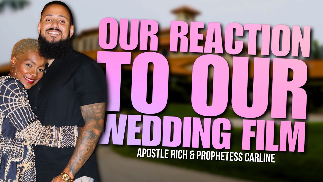 Our Live Reaction To Our Wedding Video! // Rich & Carline