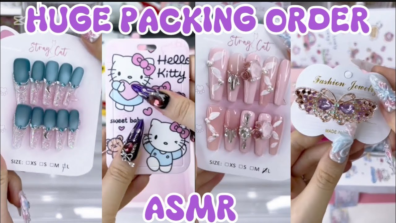 TWO HUGE PACKING ORDERS NAILS 💅😍(ASMR)||SMALL BUSINESS 