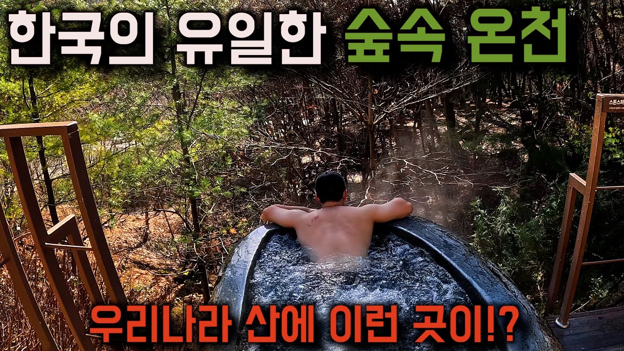 한국의 깊은 숲속에 숨겨진 야외 온천을 가봤습니다