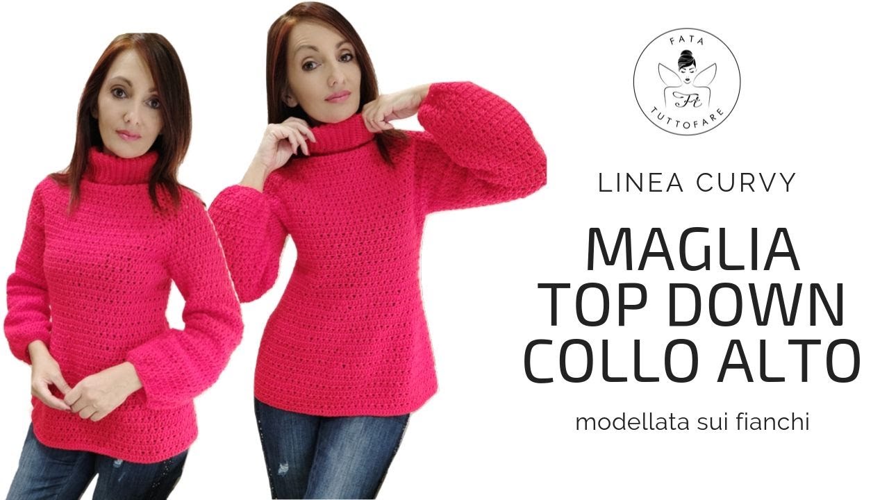 TUTORIAL: Maglia TopDown collo alto uncinetto 💖lafatatuttofare💖