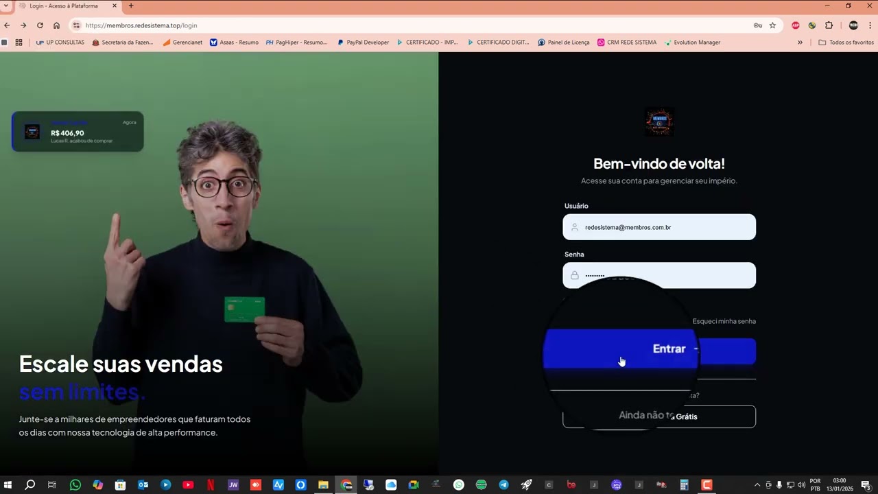 AREA DE MEMBROS E CHECKOUT - VENDA MUITO SEU PRODUTOS DIGITAIS
