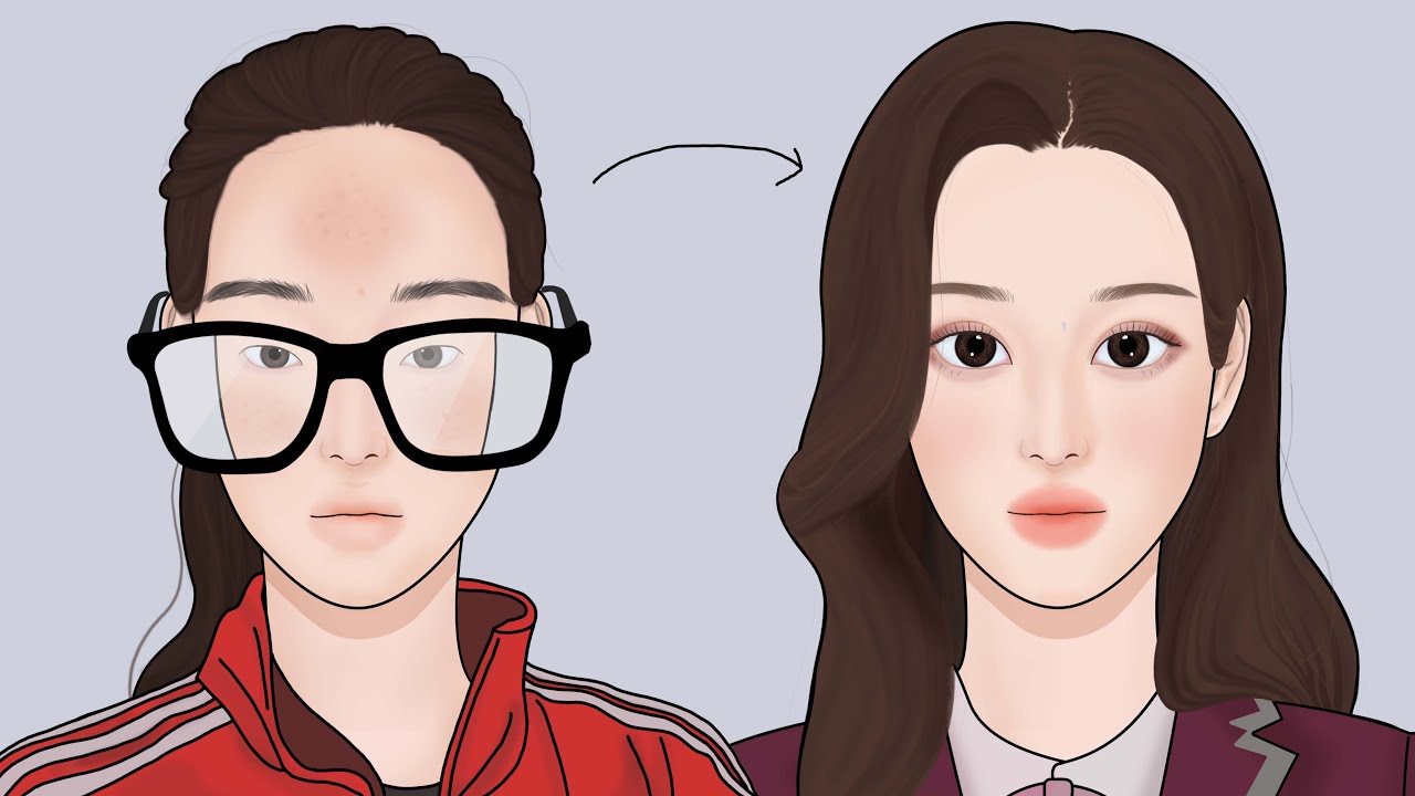 ASMR 여신강림 임주경/문가영 성형 메이크업 애니메이션 / TRUE BEAUTY PARODY for TEAM SEOJUN