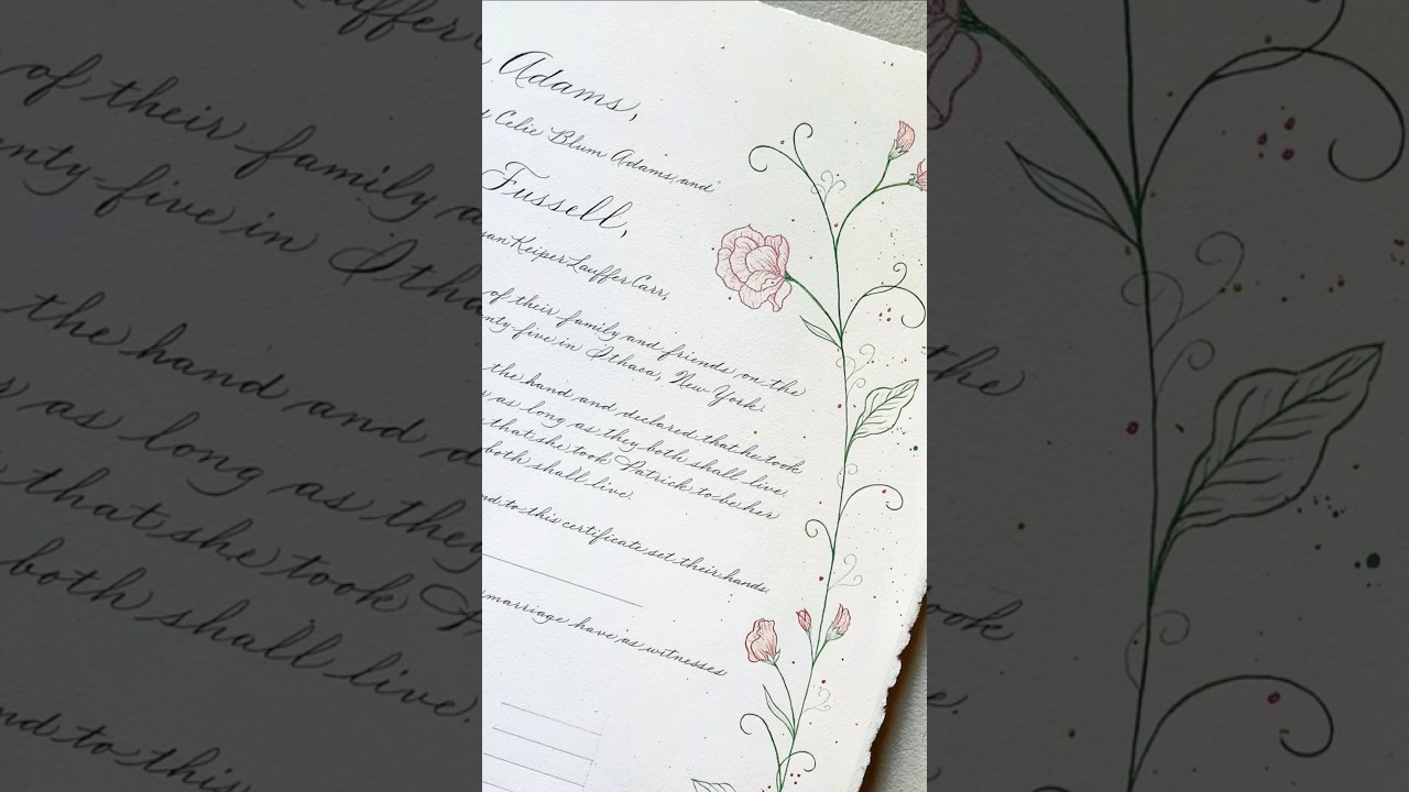 Quaker Marriage certificate: all the guests get to sign as witnesses too ❤️ 