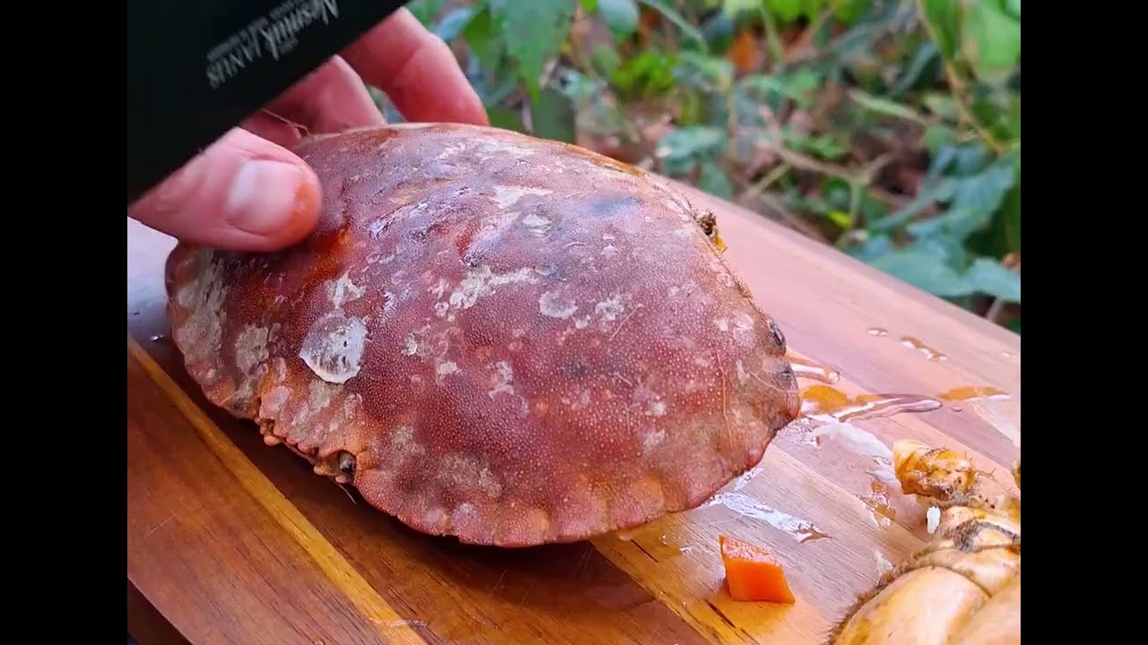 🦀Veggies start to sweat. Crustacean stock floods the pot, and the crab takes a perfect dip.