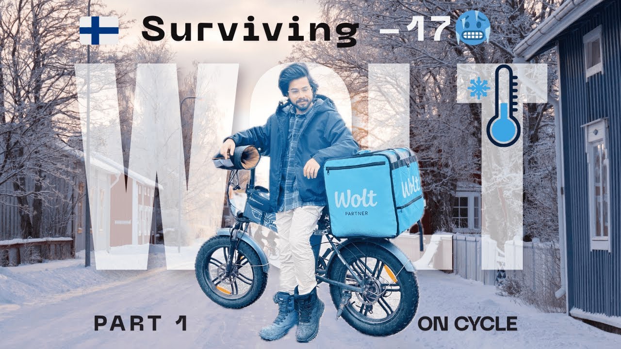 Food Delivery Job on a Cycle 💸🚲 | Surviving -17°C 🥶 | Study and Earn in Finland