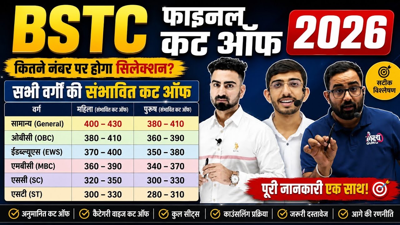 BSTC Final Cut Off 2026 🔥What Score Will Get You Selected? | Category Wise Cut Off Analysis 📚#viral
