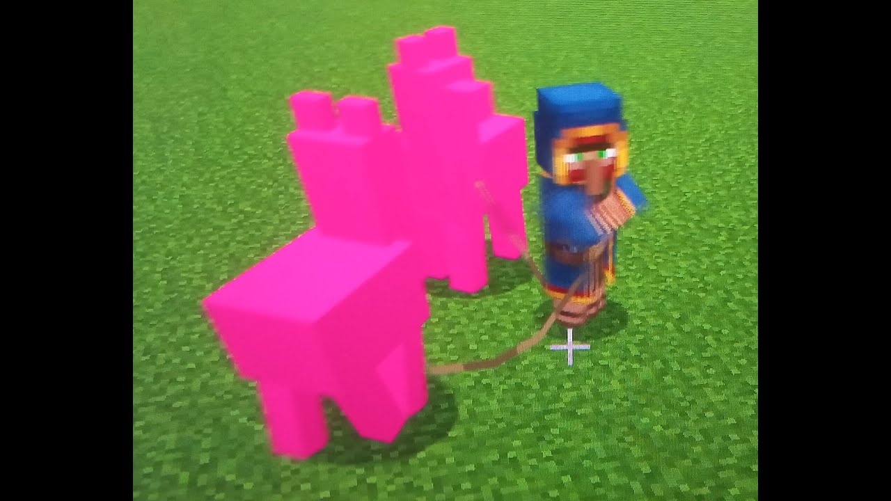 え なんか Minecraft の ラマがピンク色なんやけど