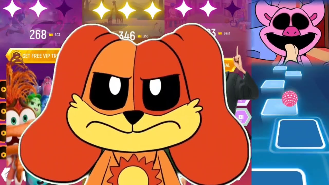 INSIDE OUT 2 🆚 DIGITAL CIRCUS 2 🆚 DESPICABLE ME 4 🆚 SMILING CRITTERS |🎮 Tiles Hop EDM Rush!
