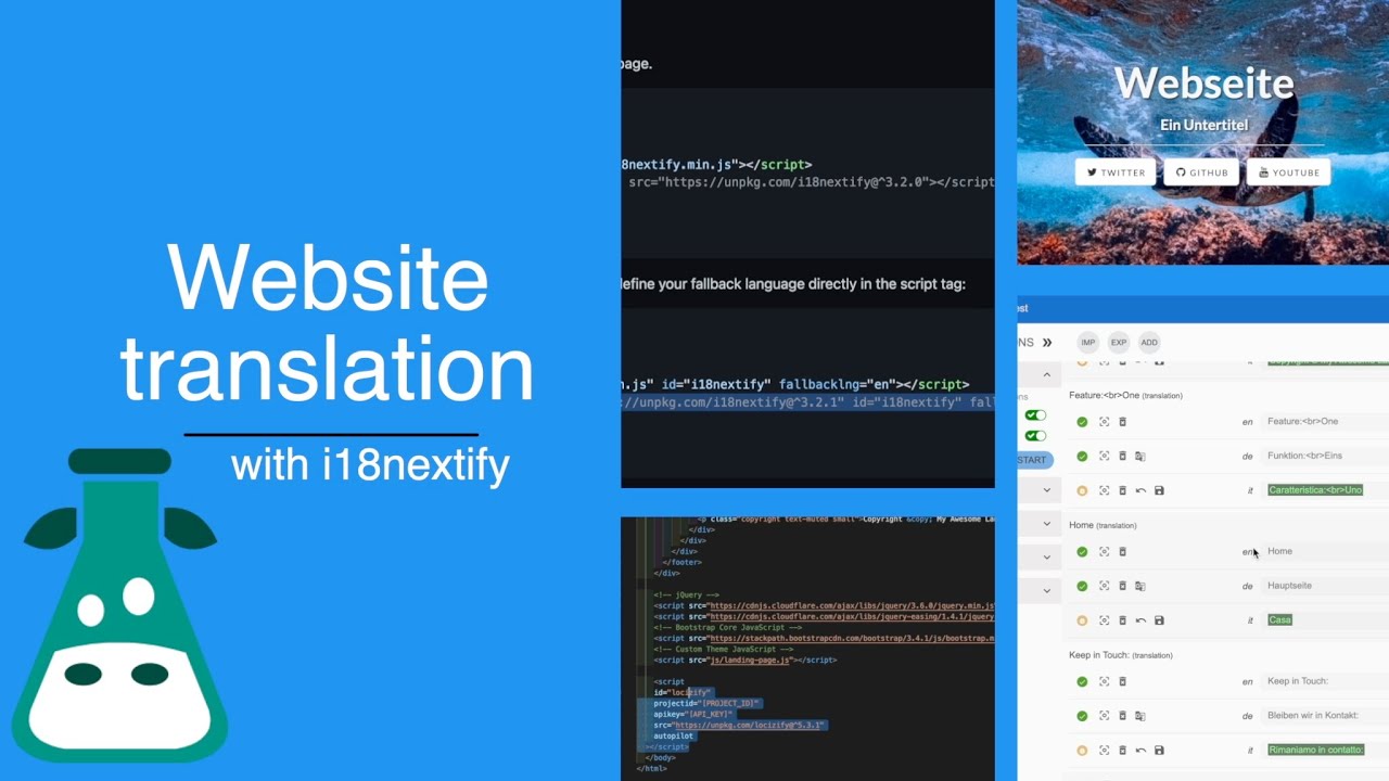 Low-code / No-code website internationalization (i18n) with i18next