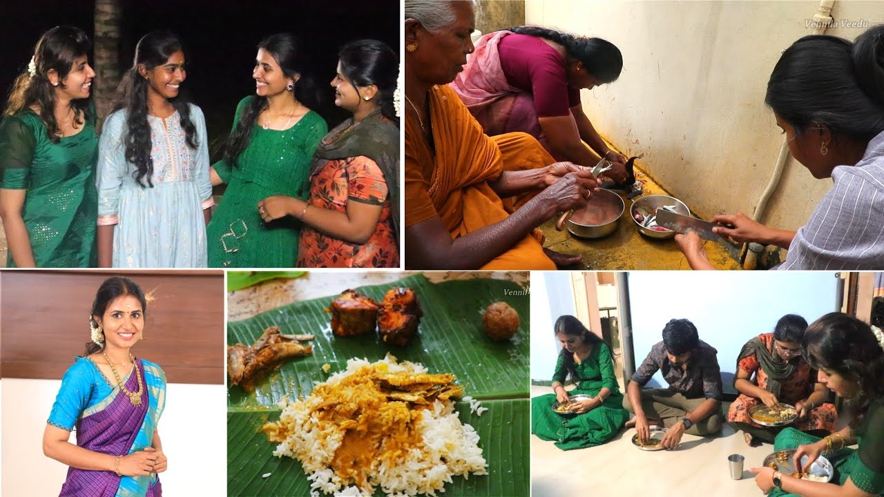எல்லோரும் கூடி செம்ம ஜாலியாக..😄| Housewarming Saree Blouse Details| Puli meen recipe| Vennila Veedu