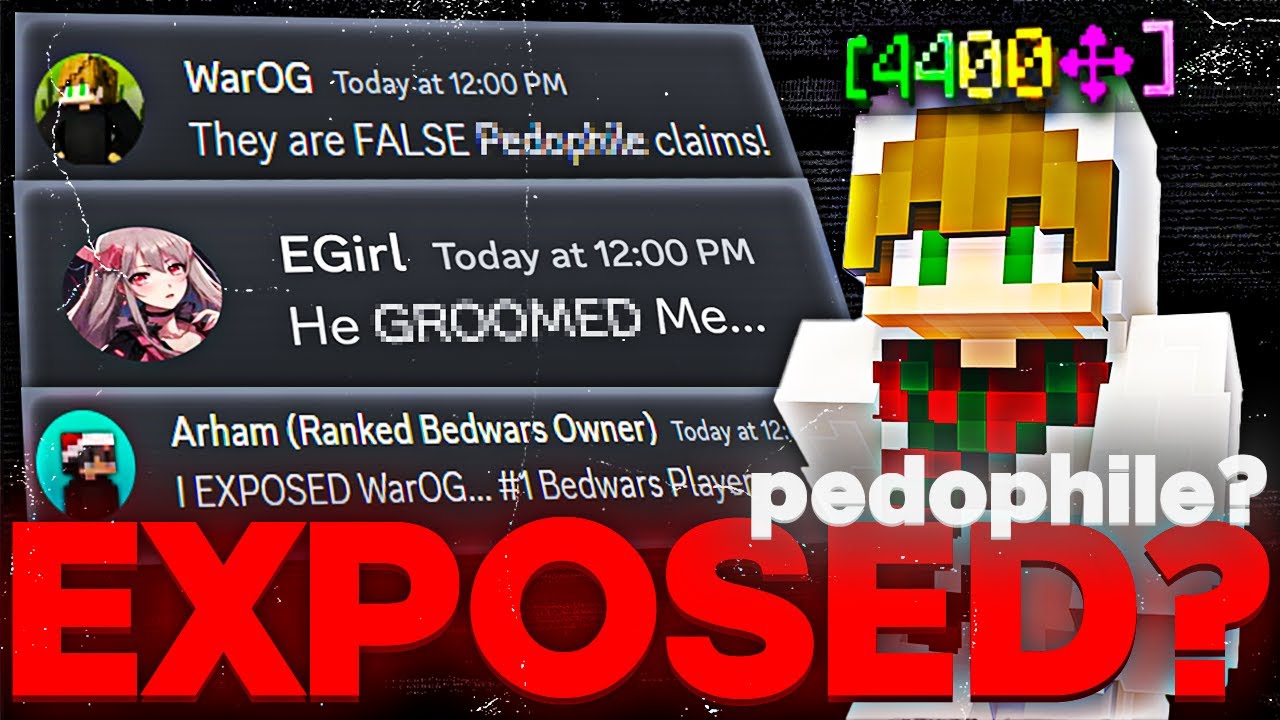 Уличили самого популярного ютубера по Bedwars (ложные обвинения в педофилии).