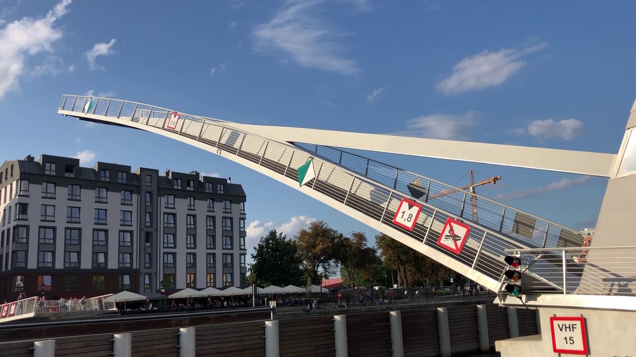 Opening of Wartka Bridge in Gdansk, Poland
