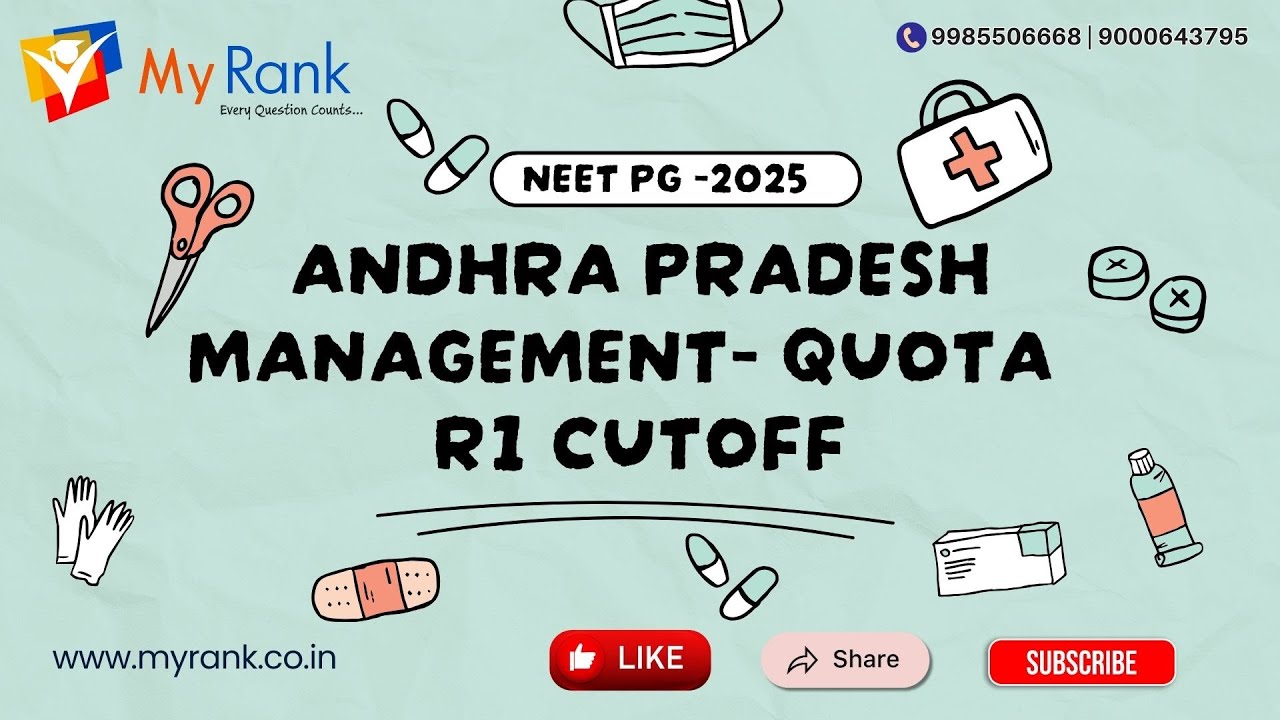 Andhra Pradesh NEET PG 2025 Round-1 Management Quota | Branch & College  Wise Closing Ranks | MyRank
