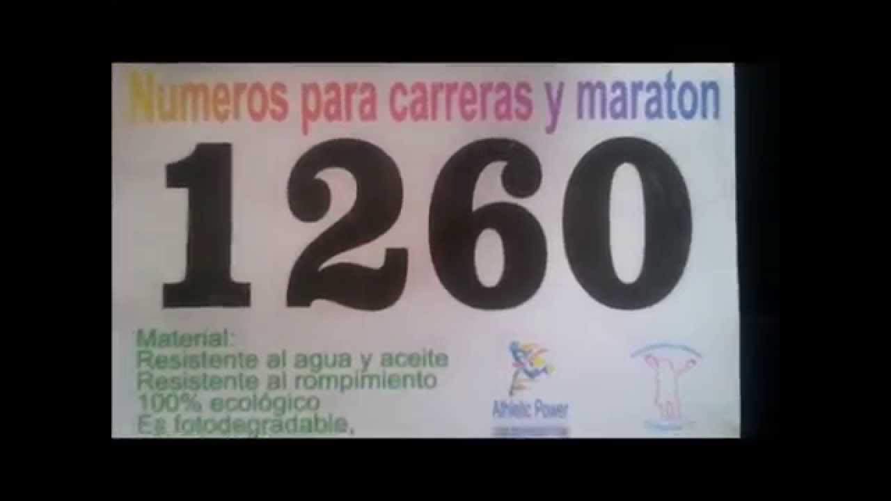 Numeros para carreras ( Pruebas de papel NO ES TYVEK )
