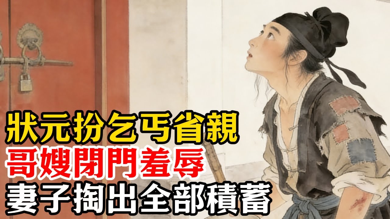 狀元扮乞丐省親，哥嫂閉門羞辱，妻子掏出全部積蓄，轉眼官差列隊來迎，悔斷腸！#民間故事#情感#睡前故事#人生感悟