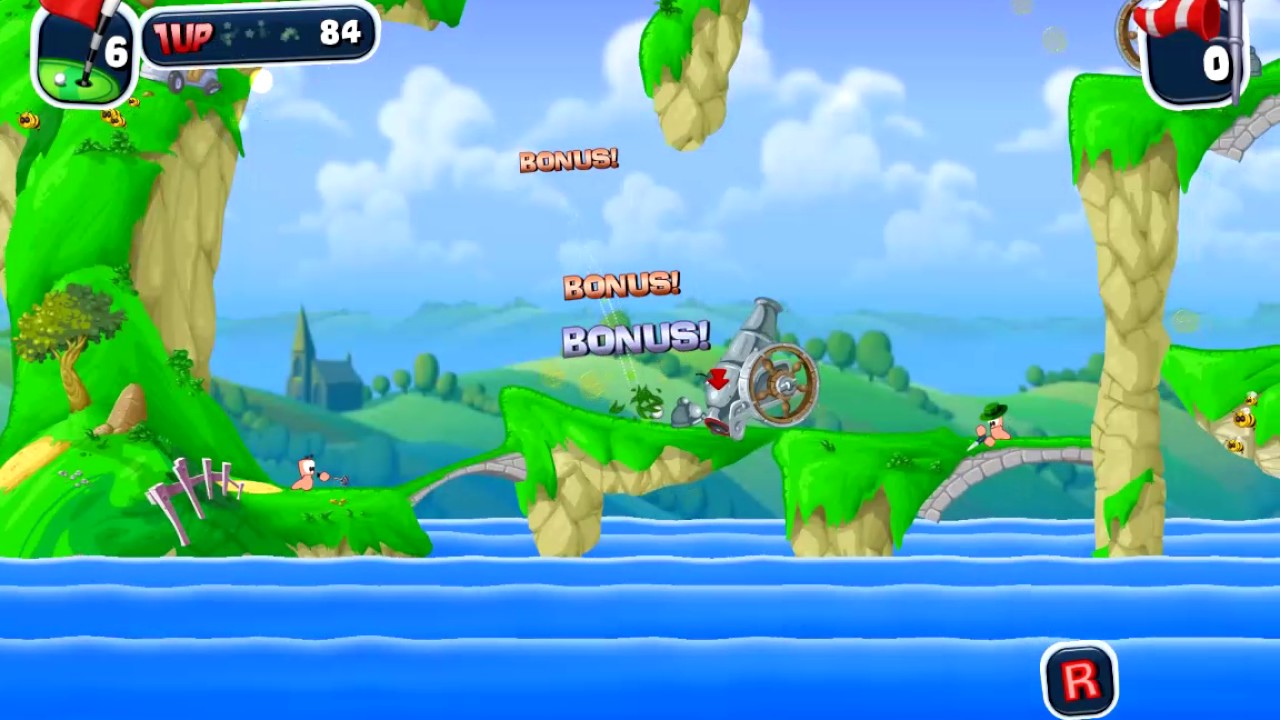 Worms Crazy Golf (Britannia 1-7 Gameplay) [STEAM]