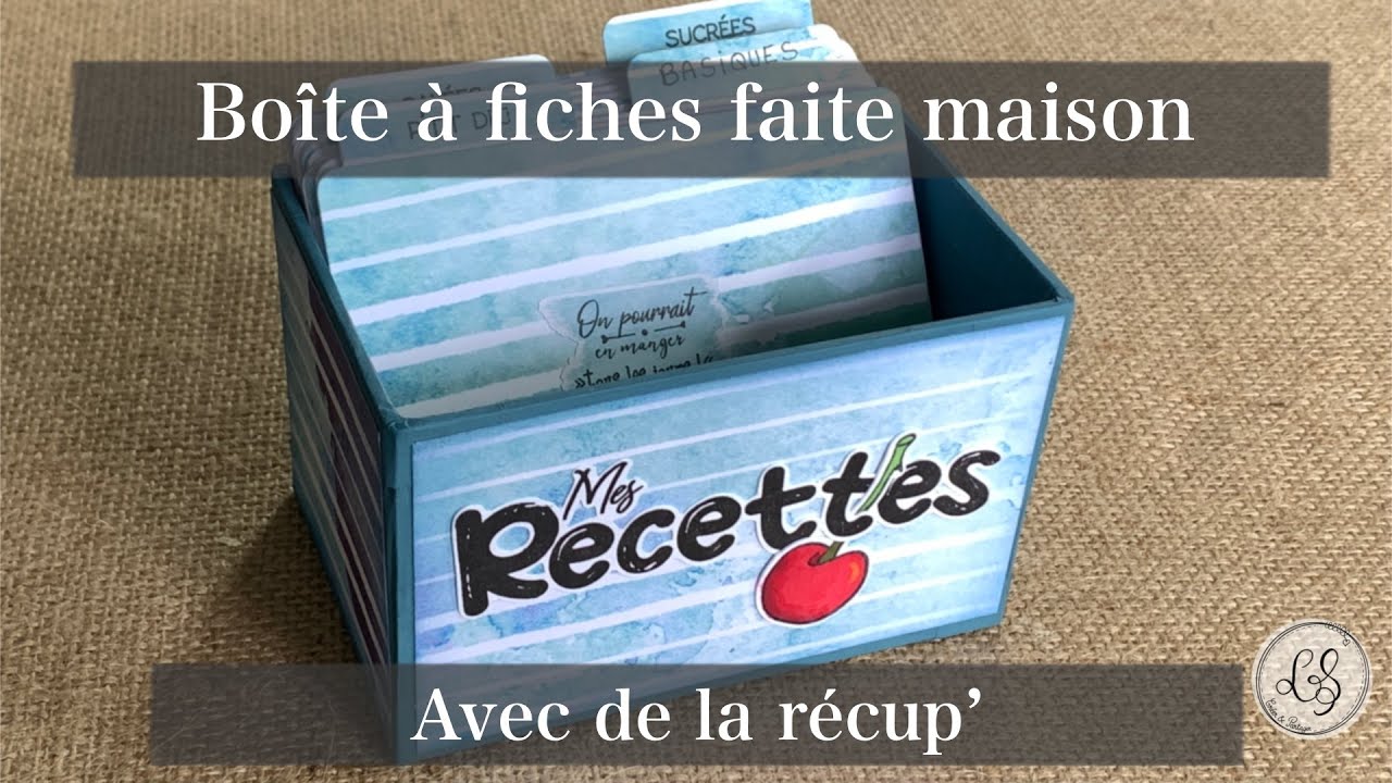 Boîte à fiches (type Rolodex) avec du carton de récup' et des pailles en carton