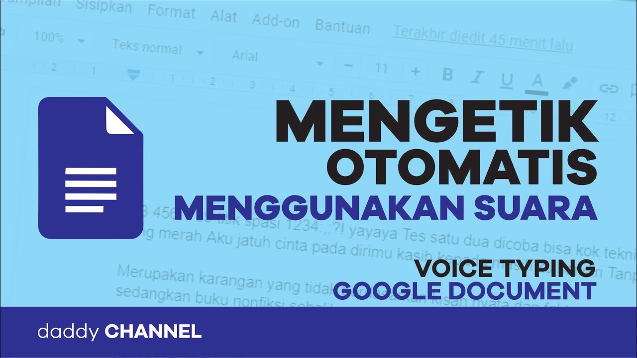 MENGETIK OTOMATIS DENGAN MENGGUNAKAN SUARA | VOICE TYPING DI GOOGLE DOCUMENT