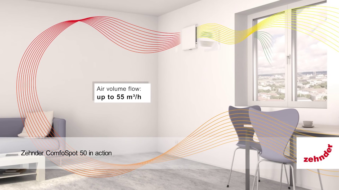 Sistem de ventilație descentralizat Zehnder ComfoSpot 50 - G&M Internațional Instalații Tg Mureș