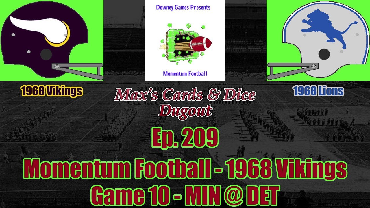 Ep. 209 - Momentum Football 1968 Vikings Project Game 10 - Vikings @ Lions