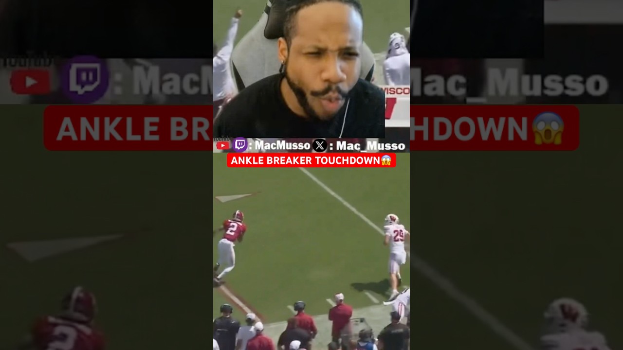 Ryan Williams ANKLE BREAKER TOUCHDOWN vs Wisconsin 😱 #ryanwilliams #alabamafootball #cfbhighlights