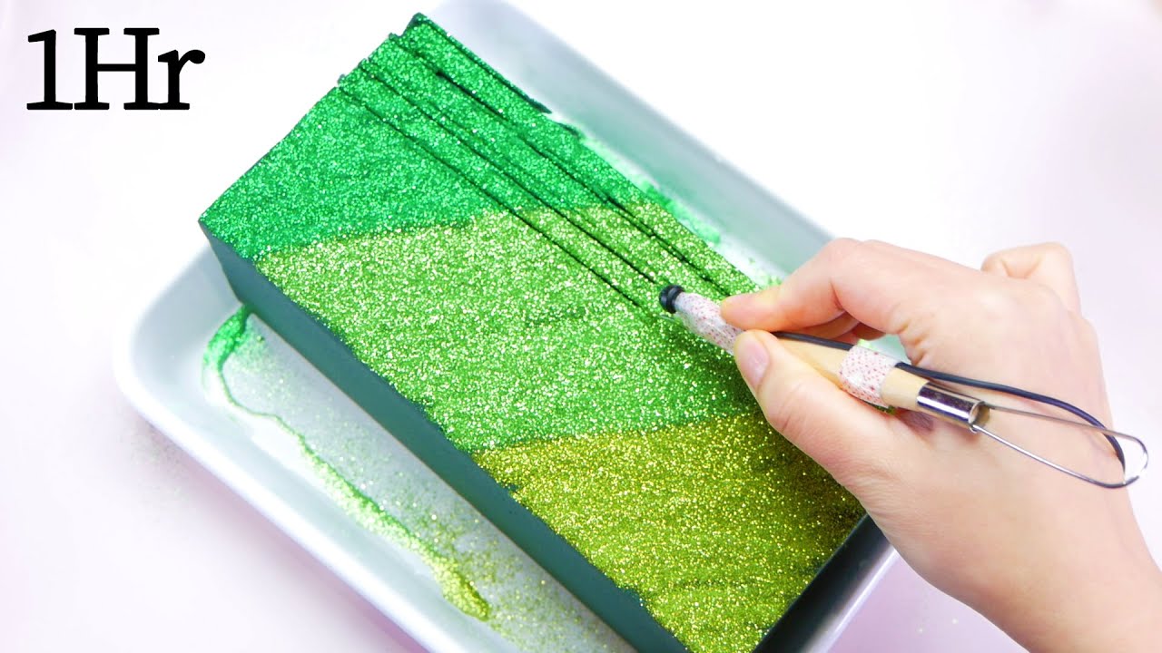 【ASMR】CRUSHING FLORAL FOAM WET With a Small Mic 1Hr🎤💦  花用スポンジオアシスを削る 1時間 作業用 睡眠用【音フェチ】