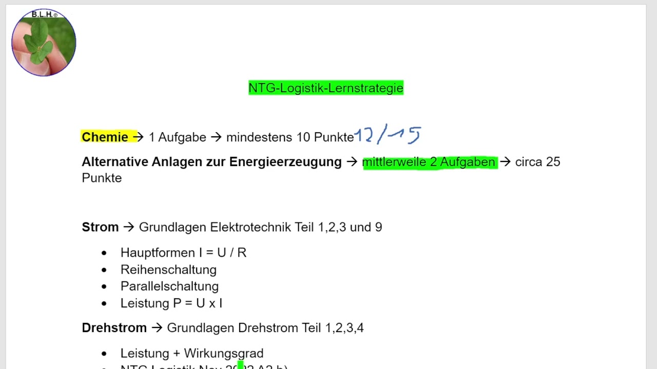 Industriemeister Logistik NTG Lernstrategie