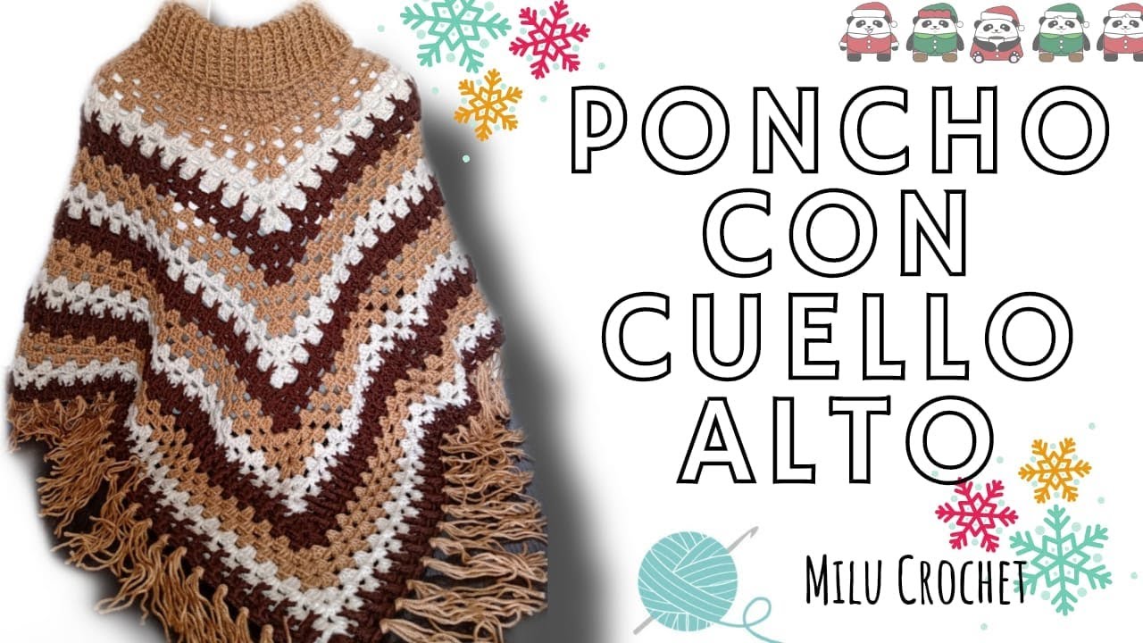 COMO TEJER UN PONCHO CON CUELLO ALTO.