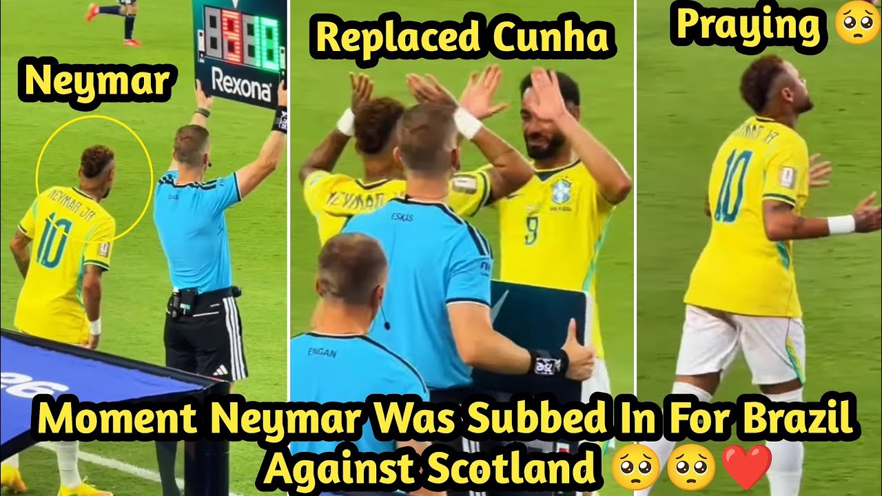 Finally Neymar Is Back On The Field Playing For Brazil 🥺 Neymar Was Subbed in Against Scotland 😭🥹