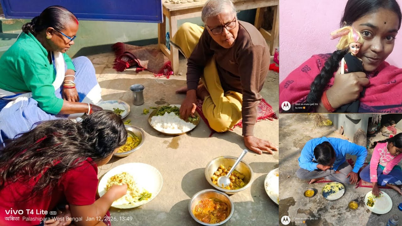শীতের দুপুরে বাড়ির সবাই মিলে একসাথে খেতে বসার কি যে আনন্দ সেটা যাদের joint family তারাই বুঝবে 🙂🌚