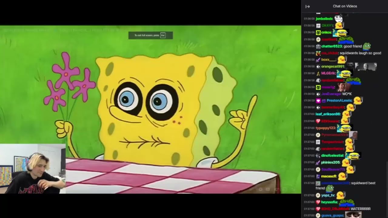 xQc dies laughing at old Spongebob Episodes