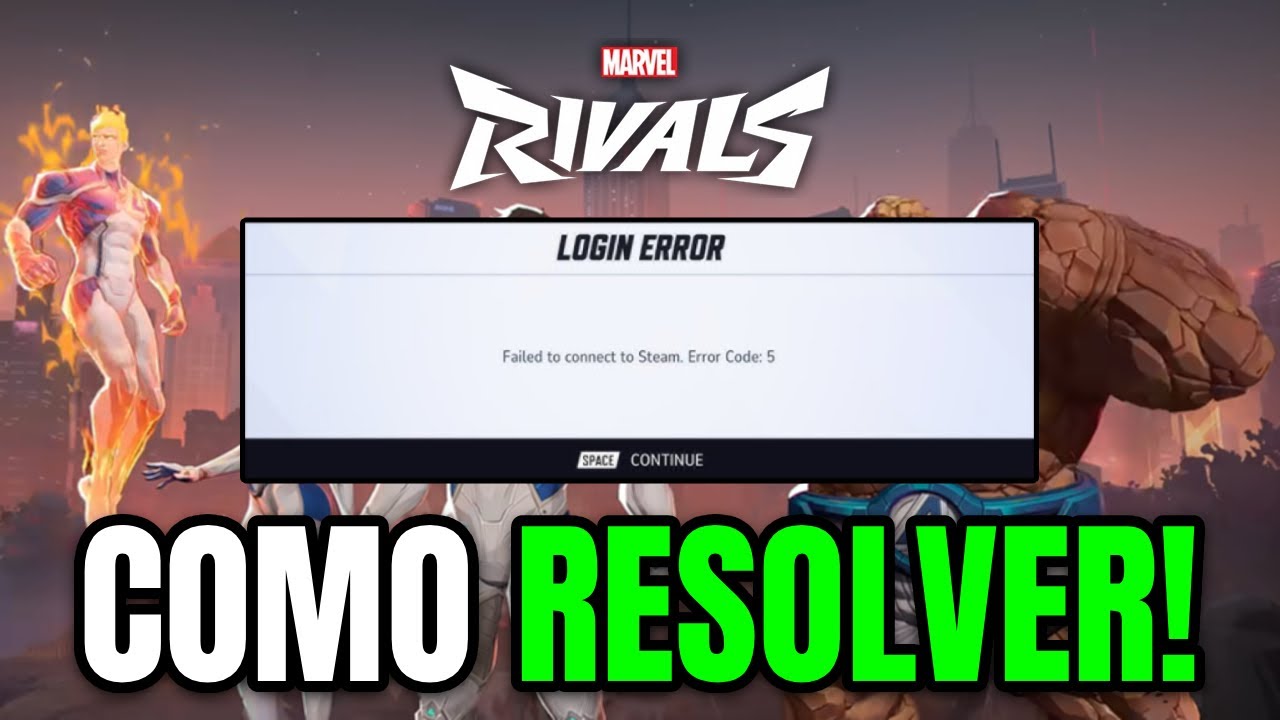Como Resolver C&oacute;digo de Erro 5 do Marvel Rivals - Erro 5 Marvel Rivals