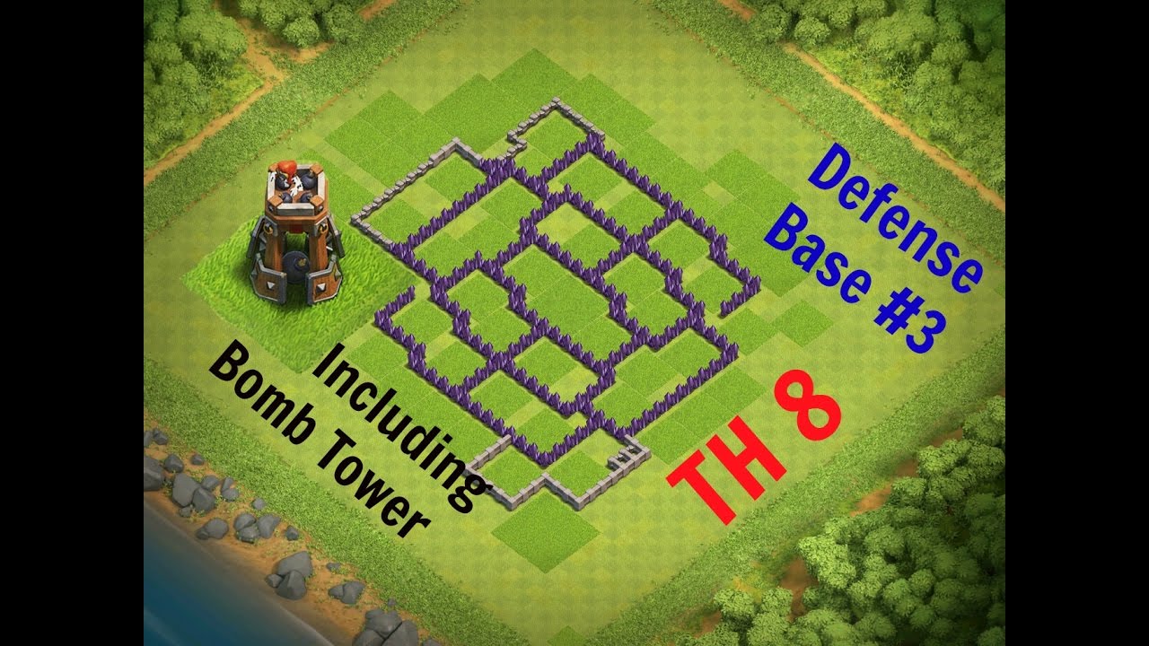 Clash of Clans - TH8 Bomb Tower Defense Base Build #3