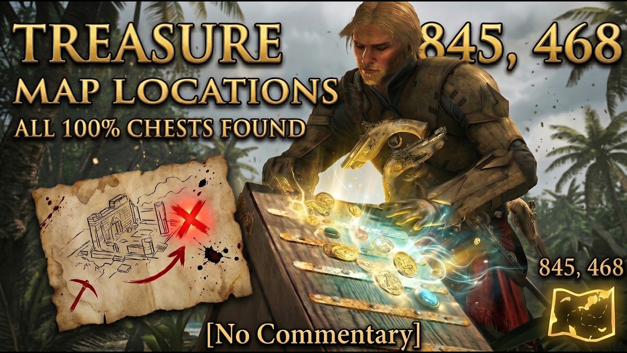 AC4 Black Flag - All Buried Treasure Chests [100% Completion]
