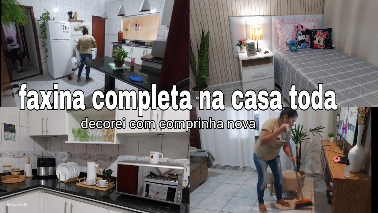 Faxina completa na casa toda- decorei com companhia nova- Casa limpa para o final de