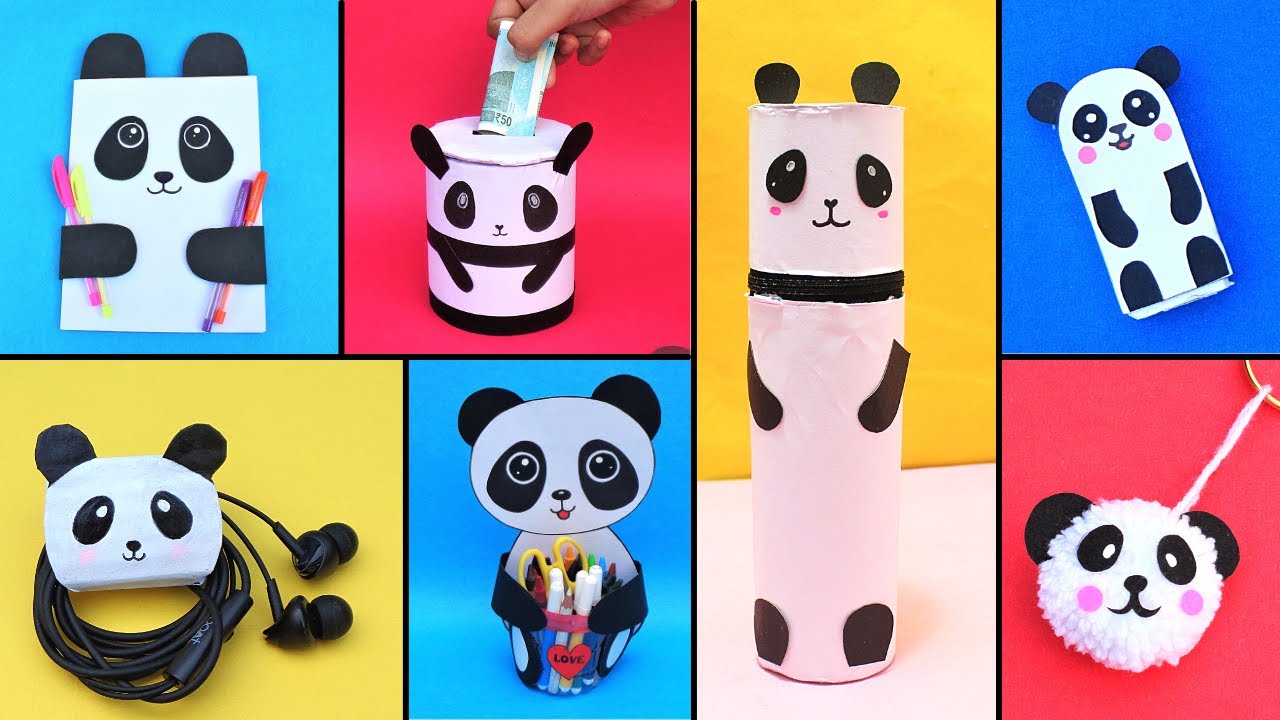 7 DIY Fun & Cute Panda 🐼 School Supplies| Best out of Waste| Panda Crafts| Back to School Crafts
