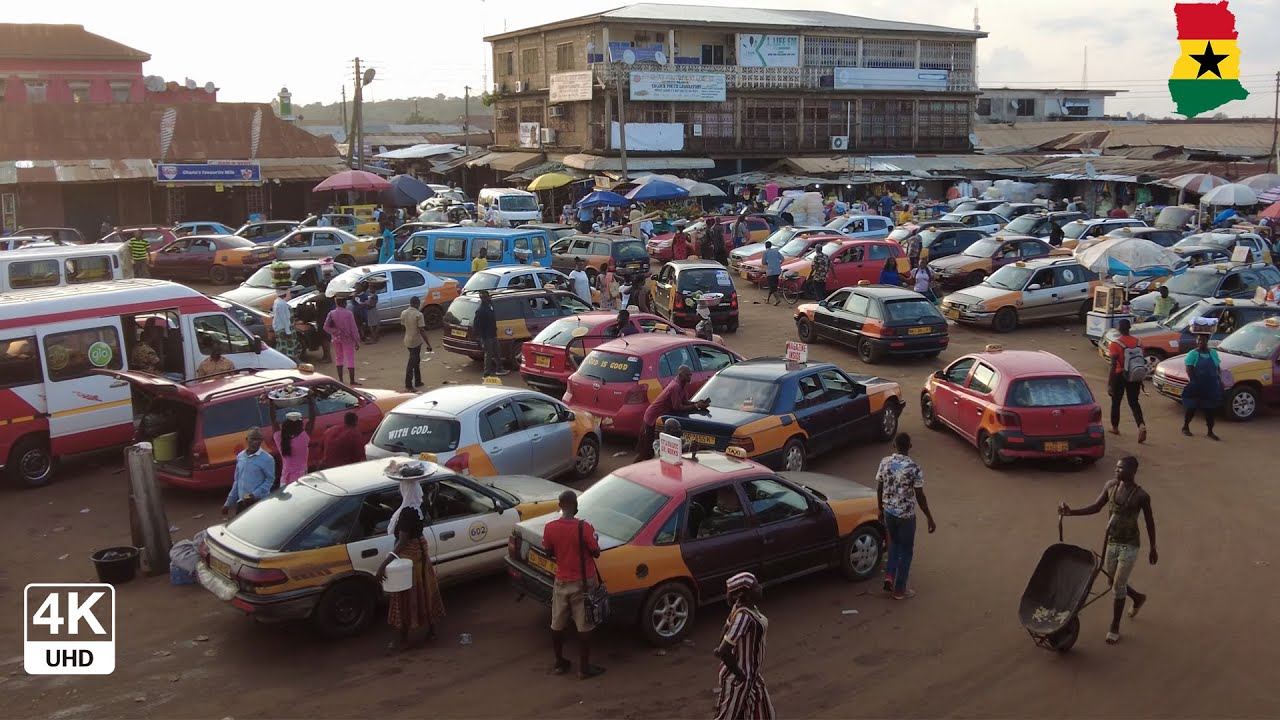 Sunyani Lorry Station in Ghana 4K