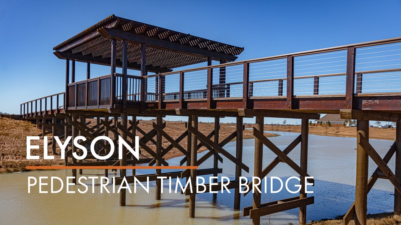 Timber Pedestrian Bridge Design | Elyson Community, Katy TX | York Bridge Concepts
