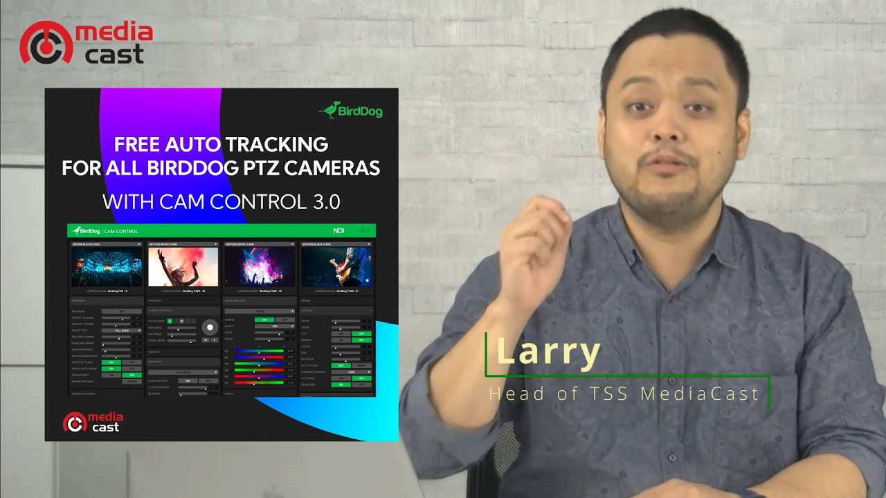 Free Auto Tracking for all BirdDog PTZ cameras with release of new Cam Control 3.0 software