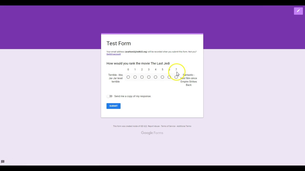 Scales in Google Forms