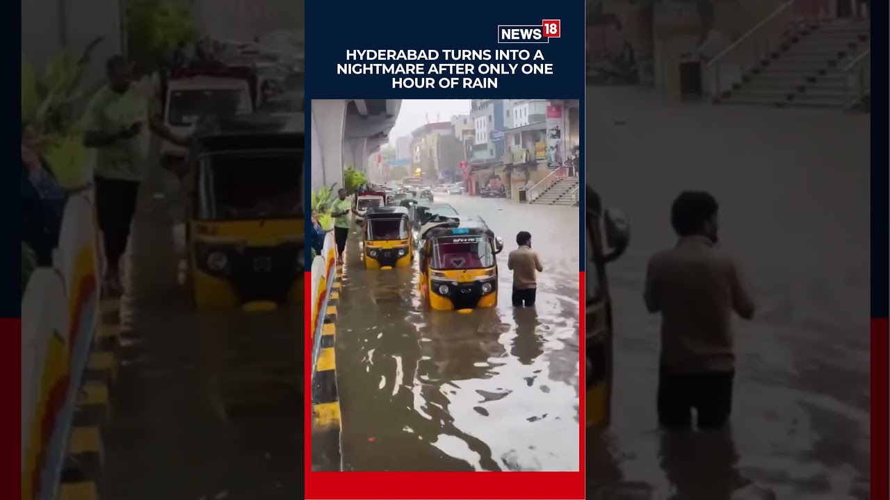 Hyderabad Rain Havoc: Waterlogged Roads, Traffic Gridlock After IMD Thunderstorm Alert | N18S